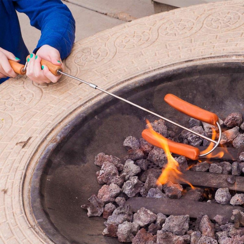 Wolf 'em Wolf'em 2-in-1 Roasting Stick for Marshmallow and Campfire Pie with Easy Spin Handles (Set of 2) - Image 4